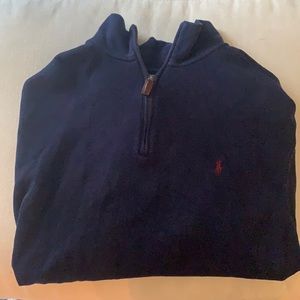 Navy Polo 1/4 zip sweater